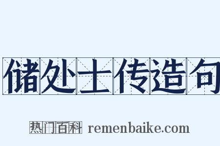 储处士传造句是什么意思的图片